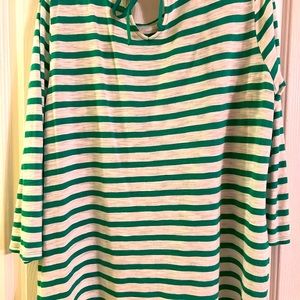 Chico’s green and white striped top